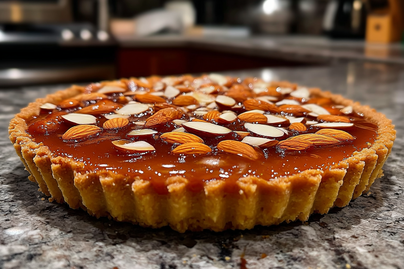Torta al caramello e mandorle