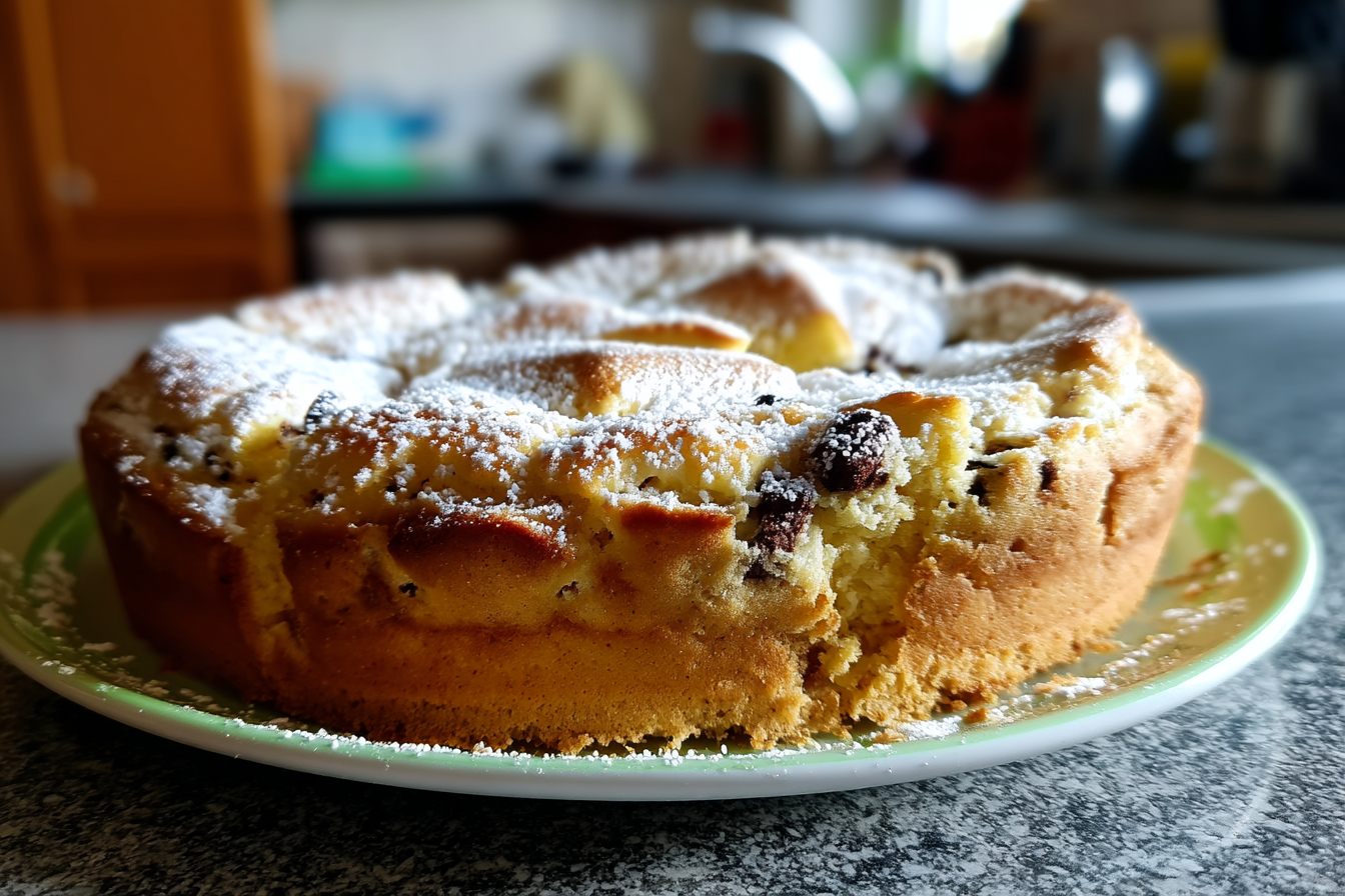 Torta Vortice alla Ricotta con Gocce di Cioccolato