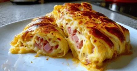 Bastoncini di pasta sfoglia con formaggio e prosciutto