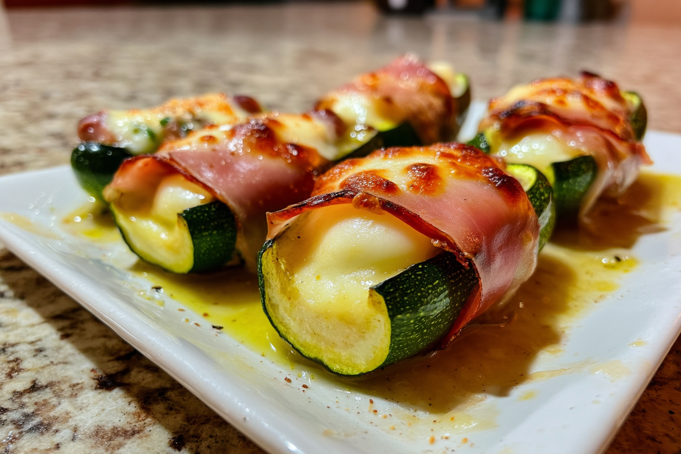 Zucchine ripiene al prosciutto e mozzarella