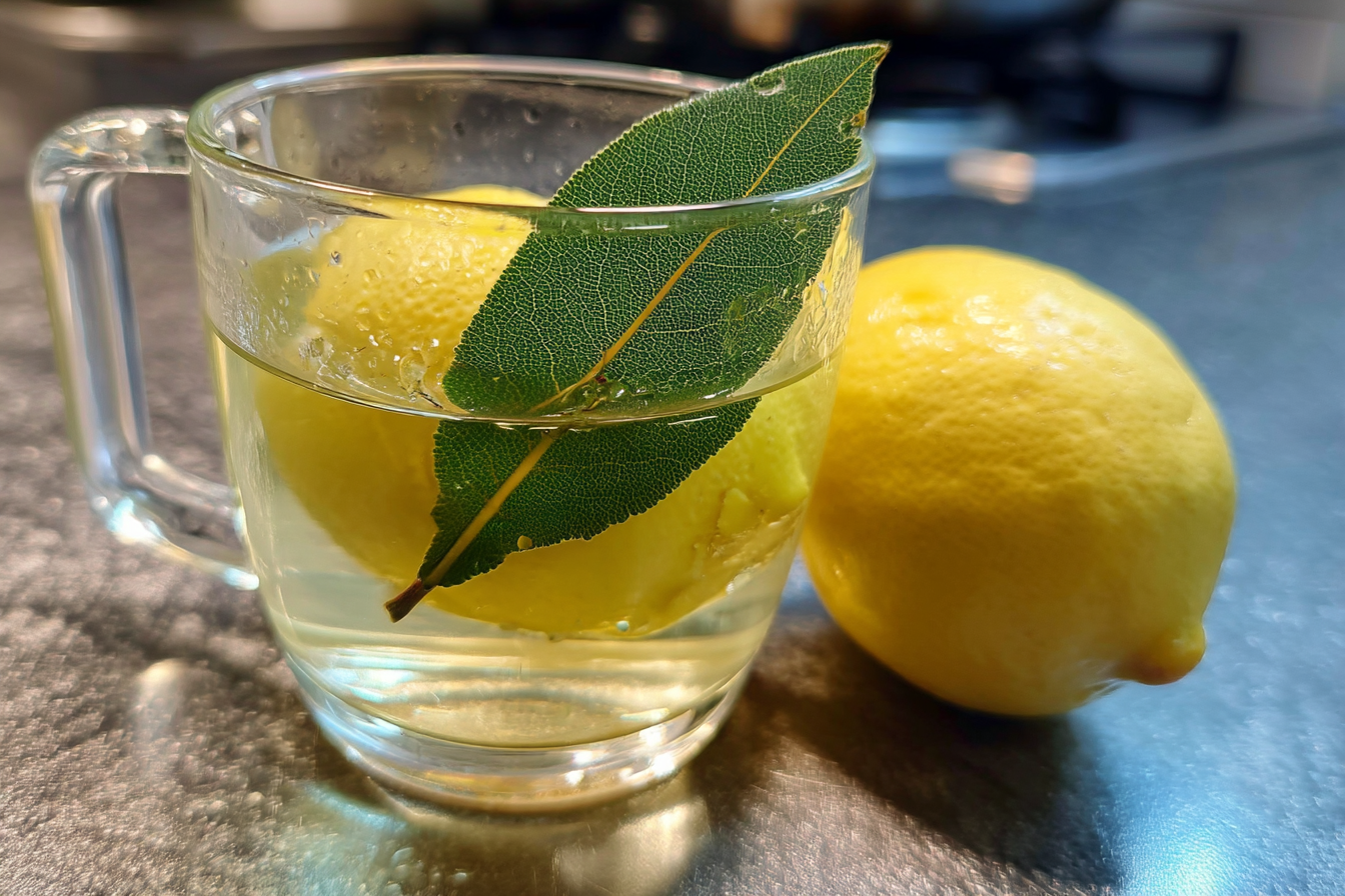 Tisana sgonfia pancia con alloro e limone